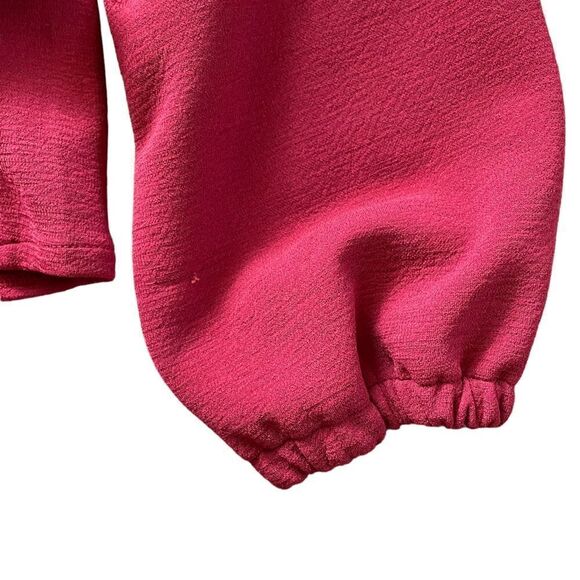 TEXTURE & THREAD MADEWELL Crepe Wrap Top Red Size Small - Picture 5 of 7